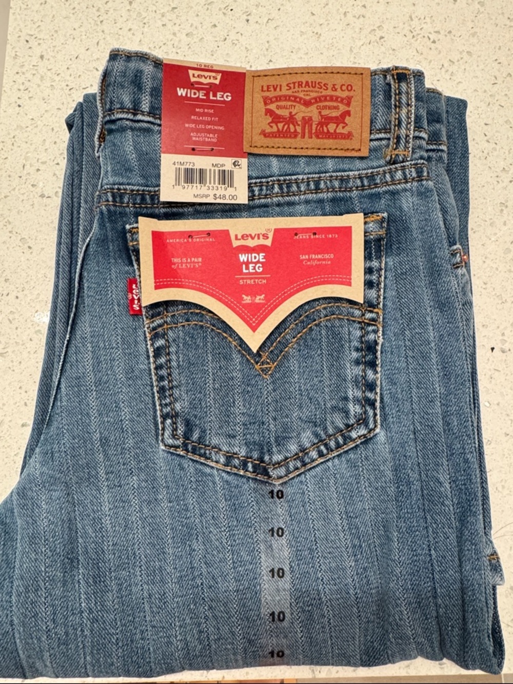 Levi's Wide Leg Stretch Jeans - Light Blue Denim